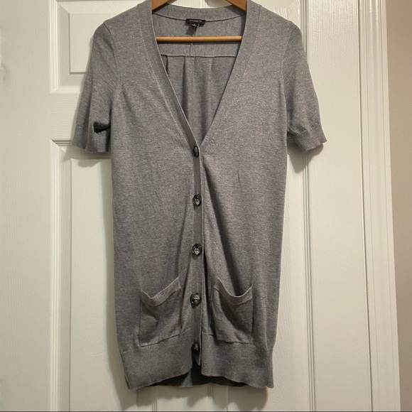 Ann Taylor Grey Button Cardigan - Picture 3 of 5